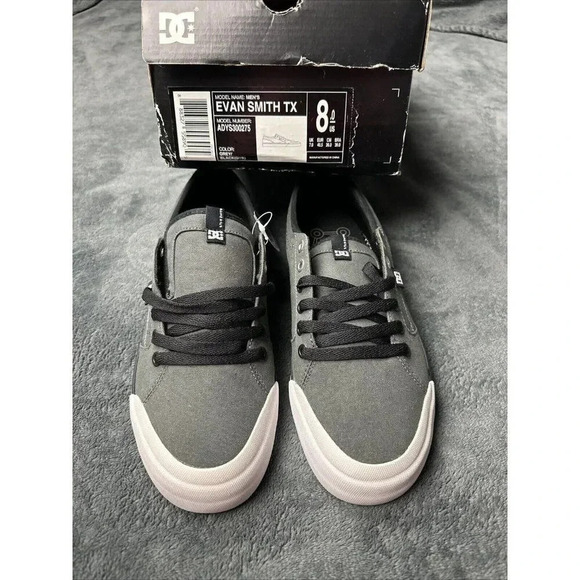 DC Evan Smith TX Pro ADYS300275 Grey Canvas Skate Sneaker Shoes Men's US… - Picture 4 of 16